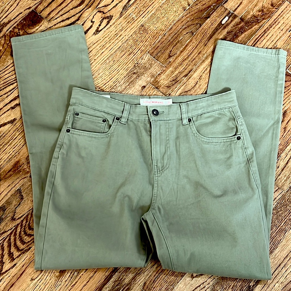 Lucky Brand Slim Austée Army Green Adjustable Waist Pants | Size 16 | NWT